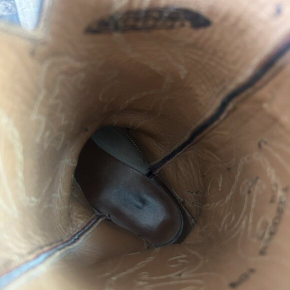 Lucchese 2000 Black Cherry T3203S Leather Inlay Cowboy Boots Mens 10.5 D - Picture 9 of 12